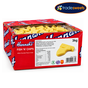 Hannahs White Chocolate Fish and Chips 3kg