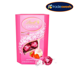 Lindt Lindor Strawberries & Cream Chocolate Truffles Box 200g