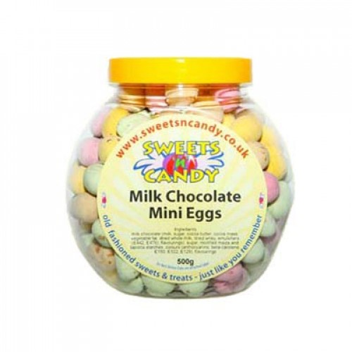 Milk Chocolate Candy Coated Mini Eggs (500g Jar)