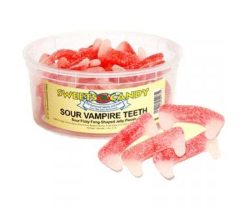 Fizzy Sour Jelly Vampire Teeth - 1.5Ltr Tub - 600g