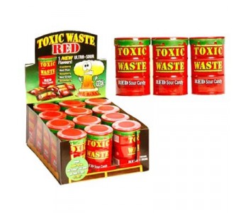 Toxic Waste Red - Ultra Sour Candy - 12 Pack