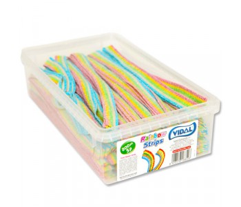 Rainbow Strips Fruit Flavour Fizzy Belts - 200 Pack