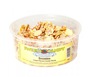 Snowies White Chocolate Flavour Candy Pieces - 750g Tub